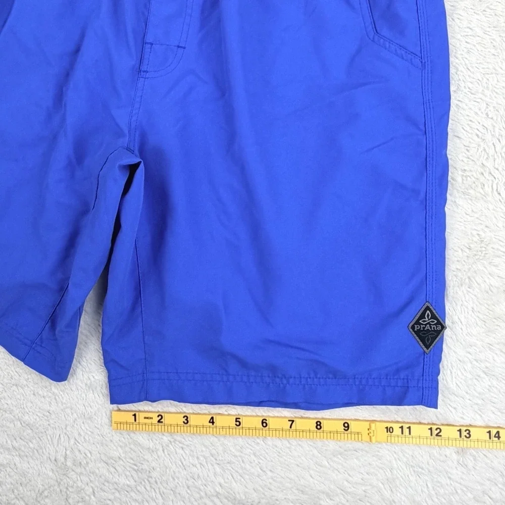 prAna Breathe Athletic Shorts Men XL Blue Performance Stretch Gym Unlined 10